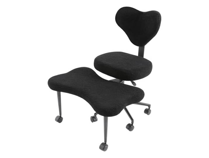 ARBGO Meditationsstuhl, Schneidersitz Stuhl mit Rollen(Schwarz) Meditationsstuhl für mehrere Sitzpositionen, mit Lendenwirbelstütze, Höhenverstellbar & 360° drehbar, für mehrere Sitzpositio