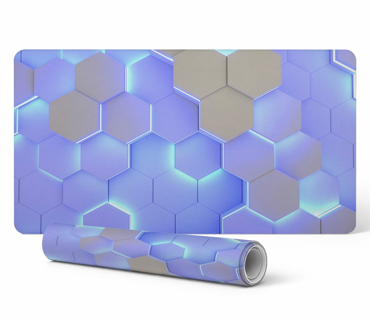 Beschermende vinylmat met verlichte zeshoeken voor bedrijven en kantoren, 90 x 45 cm