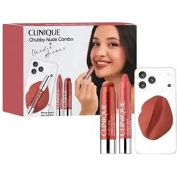 Clinique, Lippenstift + Lipgloss, Chubby Lip Cheek Nude Clarissa Arenas Set (Beige/nude, Nude)