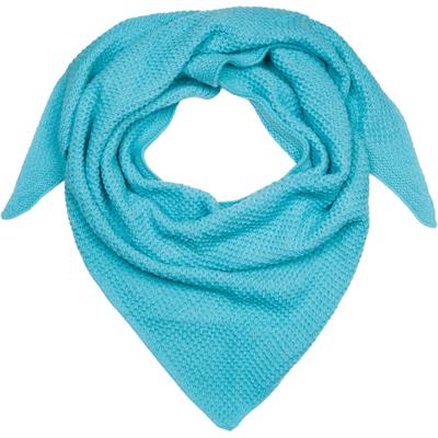 Strickschal STYLEBREAKER "Strick Dreiecktuch Reiskorn Strickmuster", Damen, blau (türkis), Obermaterial: 70% Viskose CV. 30% Wolle WO., Modisch, Modetücher