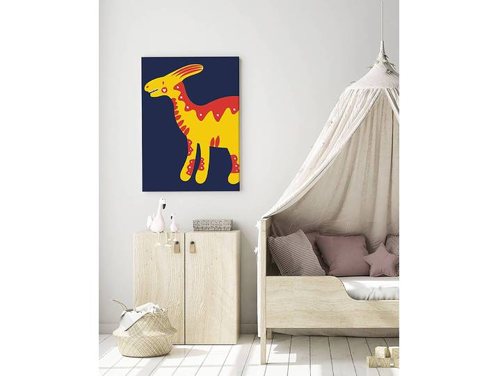 Impression sur toile Love My Dino 40 x 50cm Bleu