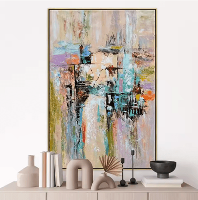 Inspire Picks Large Abstract Texture Wall Art Handmade Gold Minimalist Canvas Painting f 40x50cm