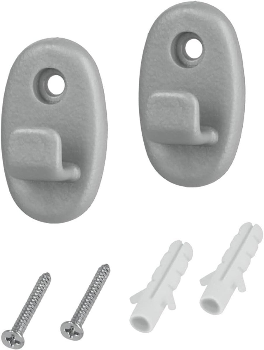 Set van 2 multifunctionele nylon bevestigingshaken inclusief bevestigingsmateriaal