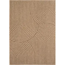 Carpetsale24 In- & Outdoor Teppich Wetterfest 80x250 cm Läufer, Natürlichen Jute-Look, ideal für Wohnzimmer, Küche, Terrasse, Garten und Balkon