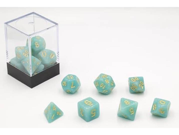 Dobbelstenen Pastel Turquoise7 set
