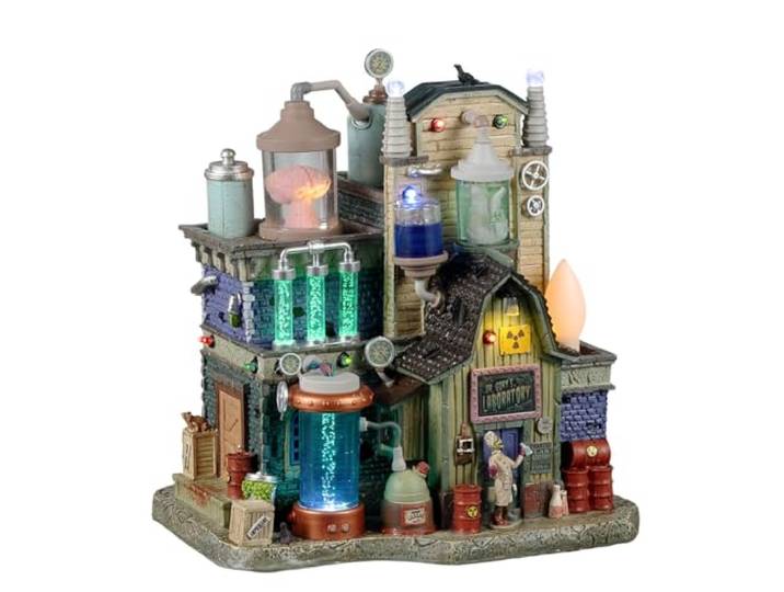Lemax - Dr. Gory's Laboratory, Rot, Gothic, Horror, Handgemacht, Ungewöhnliche Materialien, Harz, Tischplatte, Punktuelle Reinigung, 22 cm x 16 cm x 20.8 cm, 1.18 kg, Spooky Town, Sculptur