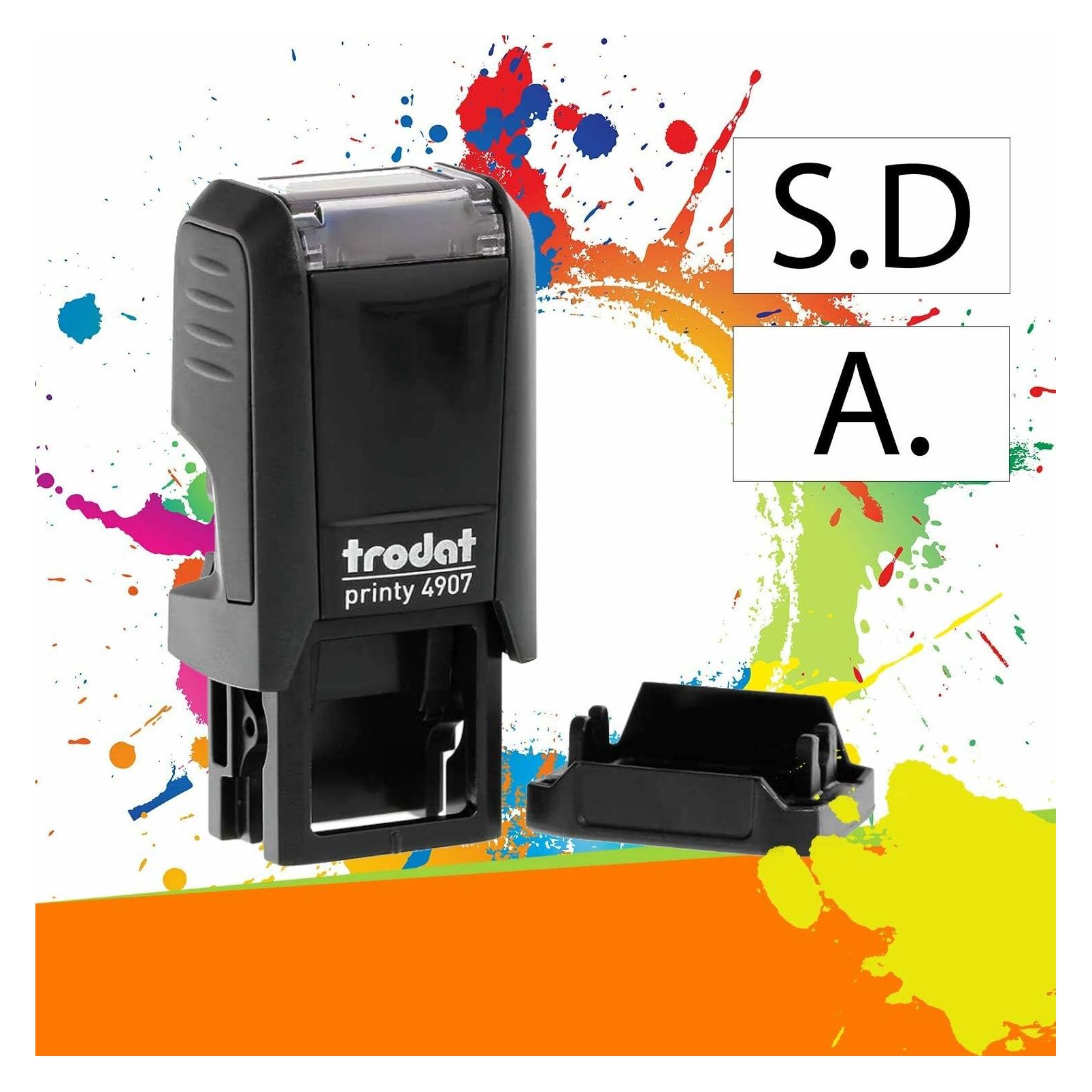 Trodat Printy 4907 -Selbstfärbendes Stempelkissen - Stempel mit Wunschtext personalisieren - 1 zeile (415428)