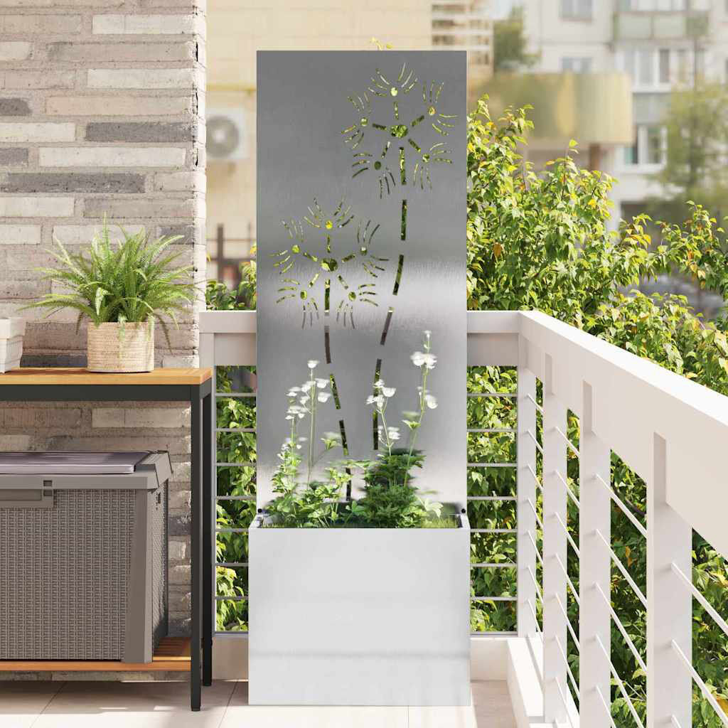 Latitude Run Outdoor Planter Box Sliver 140cm H x 50cm W x 50cm D