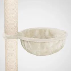 HAPPYPET Katzenhängematte für Kratzbaum Ø40 cm – XL Katzenmulde Ersatzteil – Stabile Liegemulde mit Metallrahmen – Katzenbett Kratzbaum – belastbar bis 15 kg, Creme   Creme