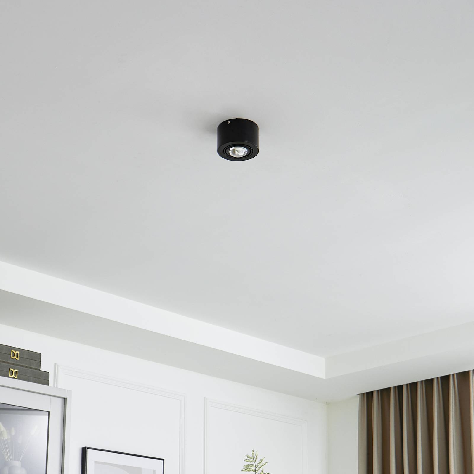 Deckenlampe Jyla Lindby, dimmbar, schwarz, für Wohn- / Esszimmer, Metall, Modern, Deckenlampe