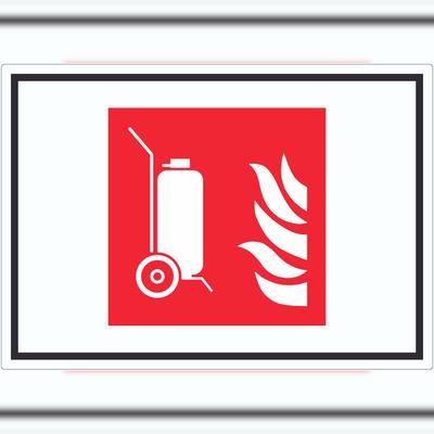 HB-Druck Fahrbarer Feuerlöscher Symbol Aufkleber A7 (74x105mm)