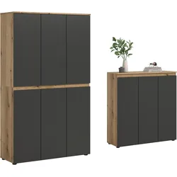 Garderobenschrank Scarpa Anthrazit/Eiche