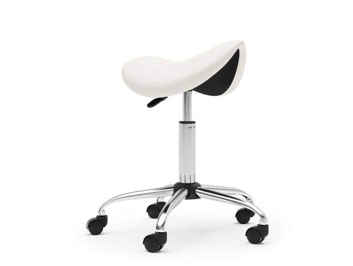 Sattelhocker Drehstuhl weiss