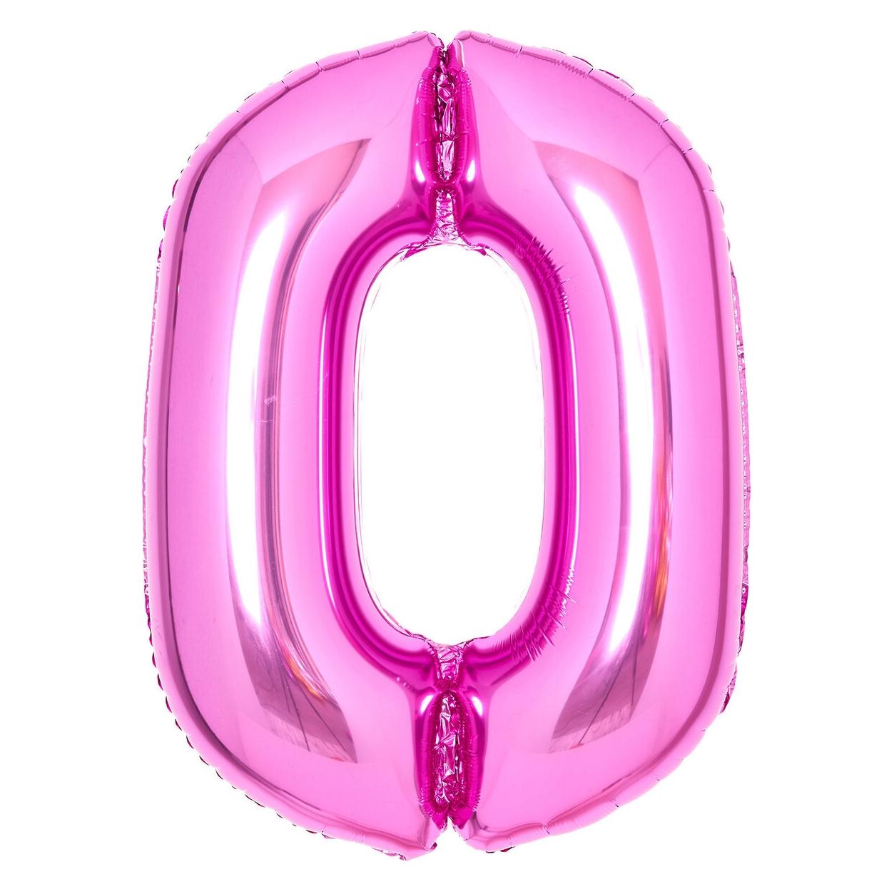 Amscan Folienballon pink, 66cm, Nummer 0 (1x) (9914040)