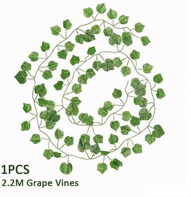 Uplifted Finds Botanical Ivy Creeper   Silk Foliage Evergreen Garland   Executive Balcony & Modern Sanctuary Decor grape Leaves 6 Pcs