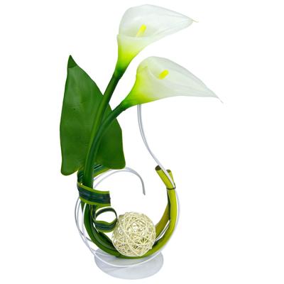 Kunstpflanze I.GE.A. "Calla", weiß, B:17cm H:40cm T:12cm, Kunststoff, Metall, Polyester, Kunstpflanzen, Kunstpflanze