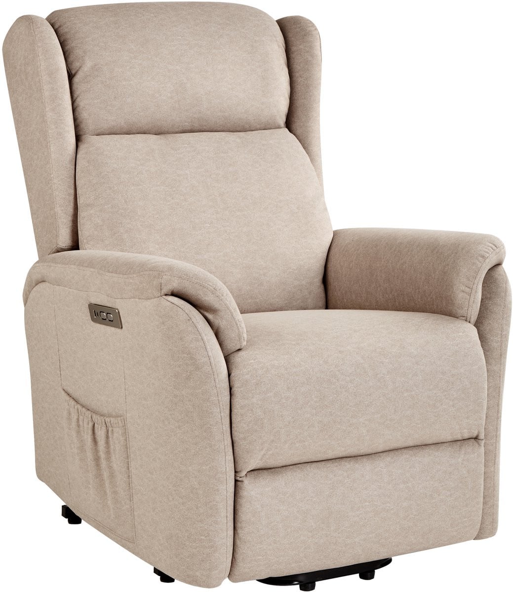 Beliani ELEGY Verstelbare fauteuil - Taupe - Fluweel