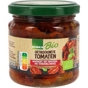 Edeka Gemüsekonserve Getrocknete Tomaten, in Öl, BIO, ohne Zuckerzusatz, im Glas, 330 g