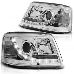 LED Tagfahrlicht Scheinwerfer passend für VW T5 03-09 chrom