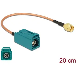 DELOCK Antennenkabel FAKRA Z-Bu > RP-SMA St RG-316 0.20m