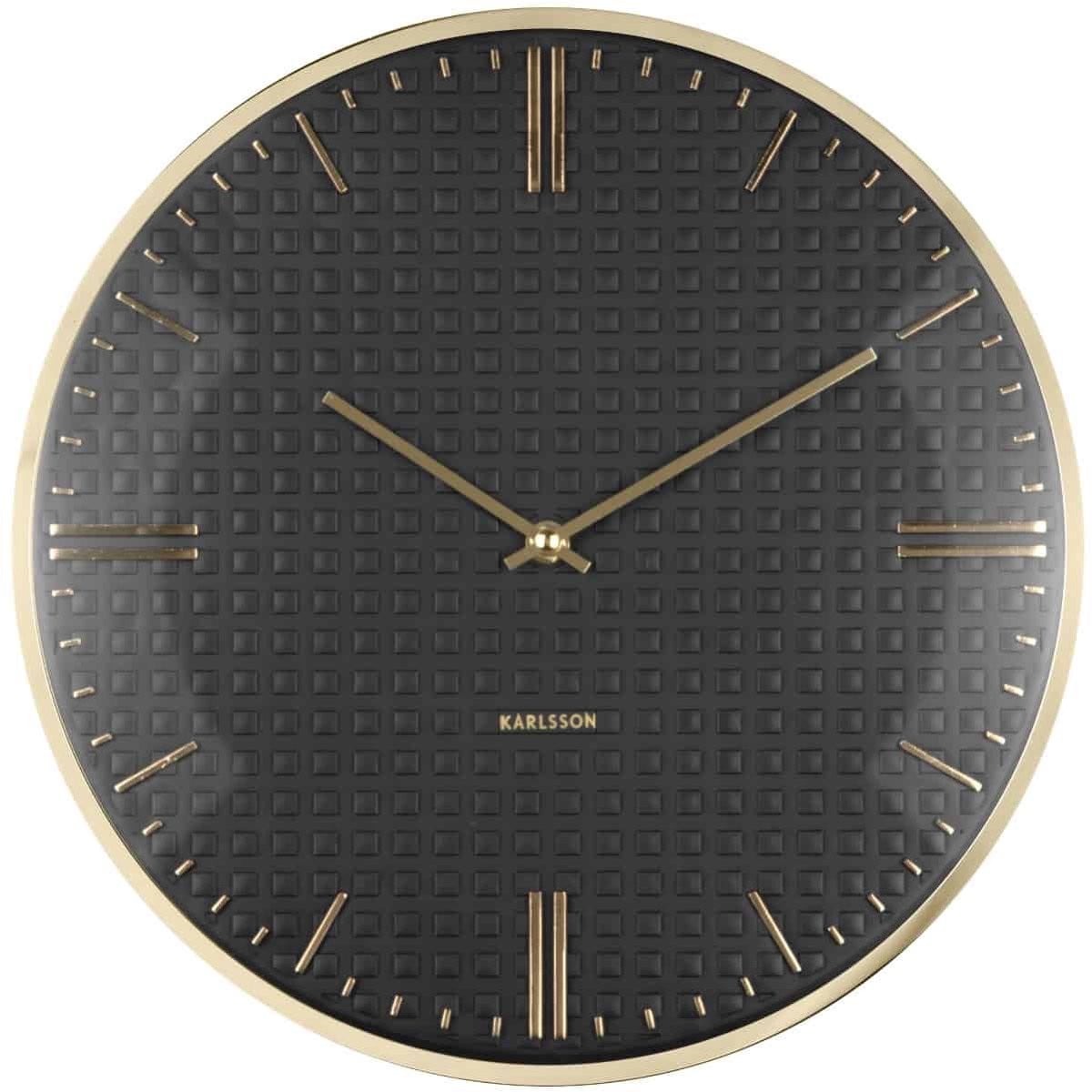 Karlsson Wandklok Riqueza Zwart Analoog Ø35cm Modern
