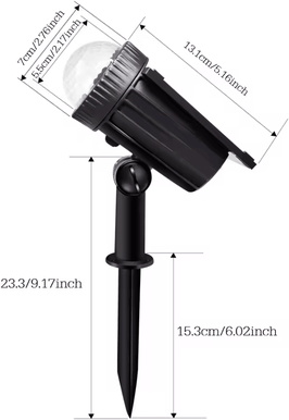 Inspire Curations RGB Solar Lawn Lights 7 Color Waterproof Garden Projection Lights 1pc