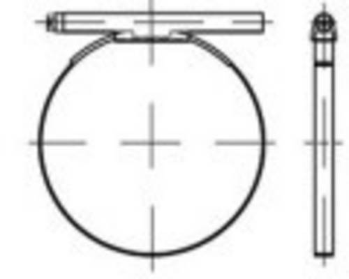 TOOLCRAFT TO-5363388 Schlauchschelle DIN 3017 1.4016 (W2) Form C1 Schlauchschellen, mit Rundbolzen, einteilig Abmessung