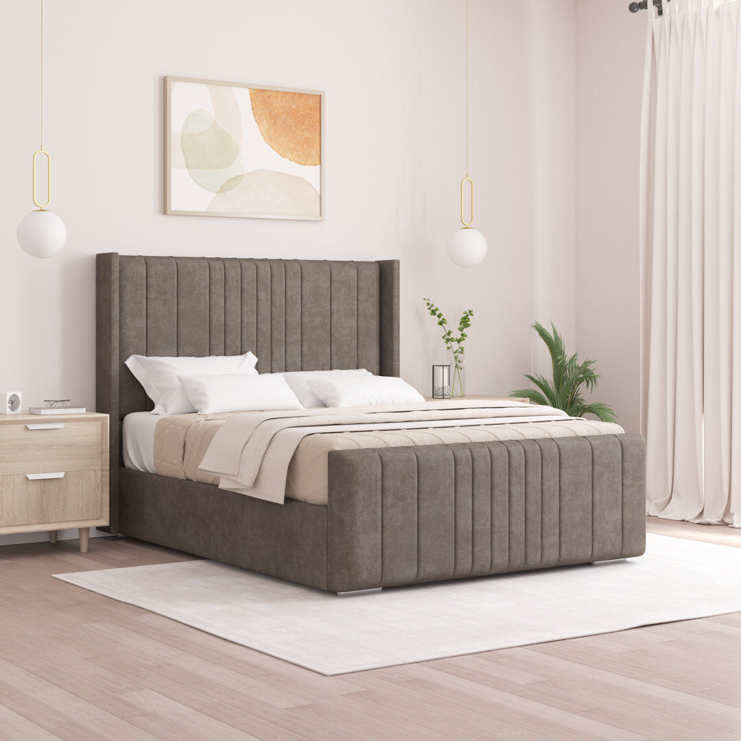 Etta Avenue Denzel Upholstered Bed Mole Single (3')