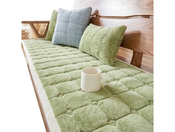KRXSOBNV Das Sofa, 2-3 Kissen, rutschfeste Plüsch-Sofaüberzüge, 1 Stück(Green,55cmx190cm)