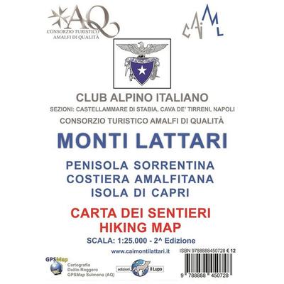 Monti Lattari. Penisola sorrentina. Costiera amalfitana. Isola di Capri. Carta dei sentieri scala 1:25000, Karte von , Il Lupo
