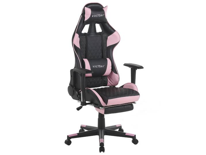 BÜROSTUHL Kunstleder Schwarz/Rosa Victory