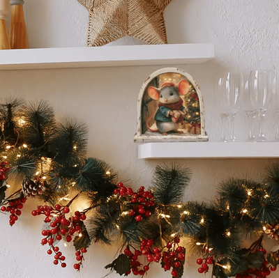 Uplift Curations Cute Christmas Mouse Wall Stickers For Festive Home Decor a
