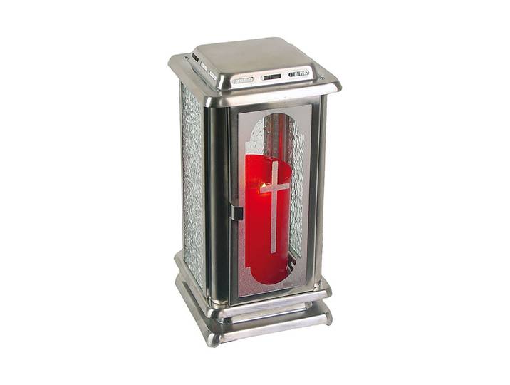 Lienbacher Grablaterne Inox mit Türe 24 × 12 × 12 cm