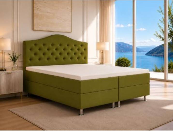 Best For Home Glamour Boxspringbett 160x200 cm Bett mit staurum & Topper