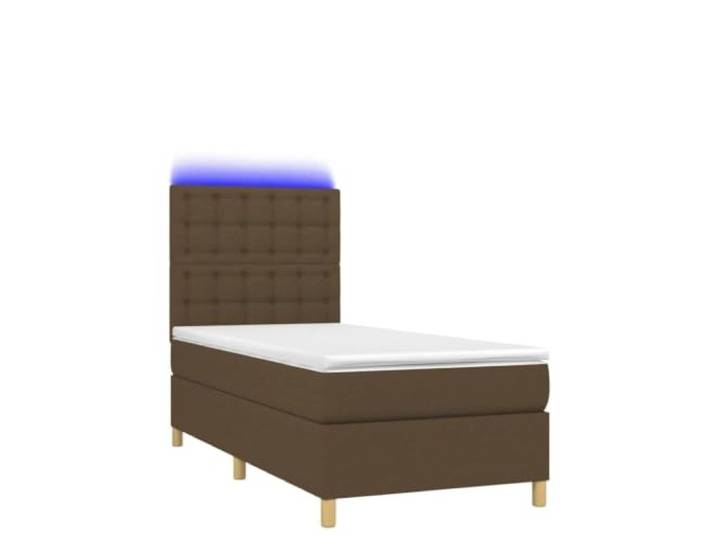 PUGYNBK Boxspringbett, 80 x 200 cm, mit Matratze und LED Verstellbares Kopfteil, atmungsaktiver Stoff, Taschenfederkerne, weicher Schutz