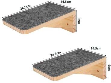 Uplift Essentials Professional Wall Mounted Corner Cat Climbing Shelf And Perch 2 Wide Steps