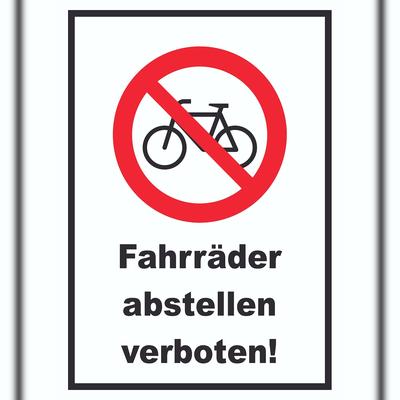 HB-Druck Fahrräder abstellen verboten Schild A5 (148x210mm)