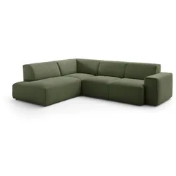 Portobello Ecksofa Halifax Cord Grün Olive
