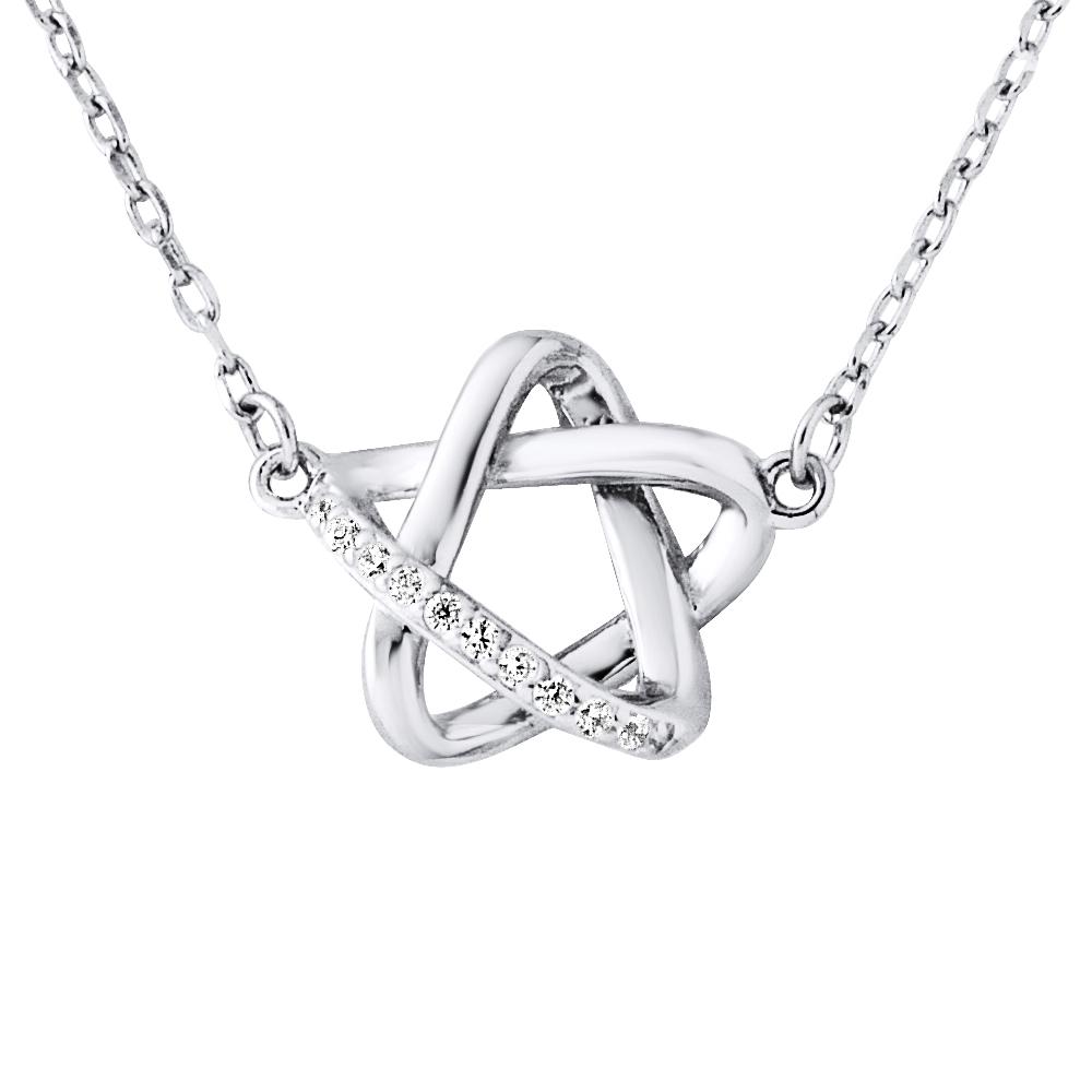 Etoiles ketting 6 takken zirkoniumoxiden zilver 925