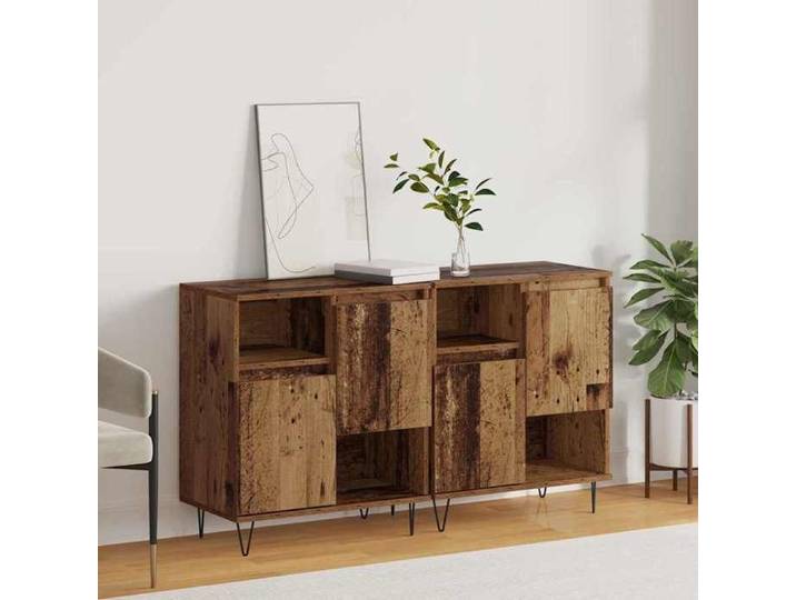 Buffet - (2 pcs) - Meuble rangement - Bois ancien 60x35x70 cm A3004