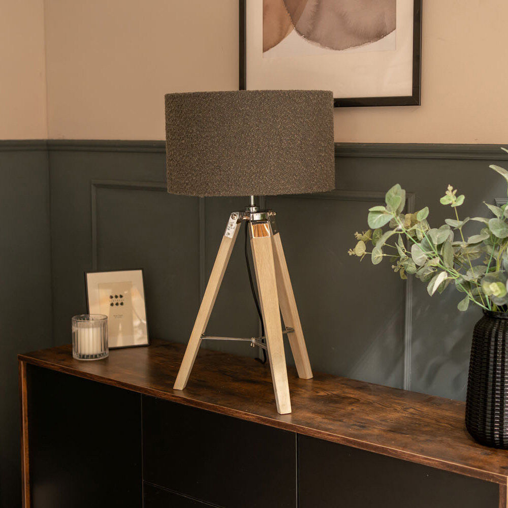 George Oliver Plamond Tripod Lamp Charcoal 46.5cm H X 22.5cm W X 57.15cm D