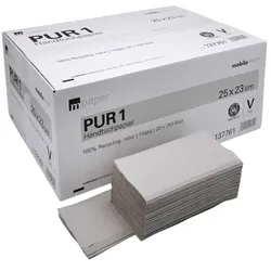 Cleanclub Pur Handtuchpapier 25x23cm 1-lagig V-/ZZ-Falz 36 g/qm 5.000 Blatt/Kart...