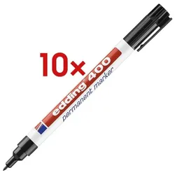Edding 10x Permanentmarker »400« schwarz