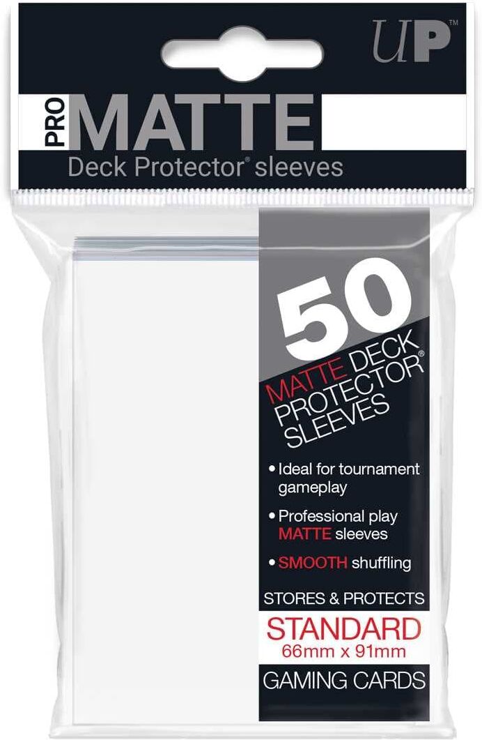 Ultra PRO Matte Standard Deck Protectors 50ct White for Card Games