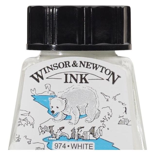 Winsor & Newton Drawing Ink 14ml White 702 (14 ml) (094376899993)