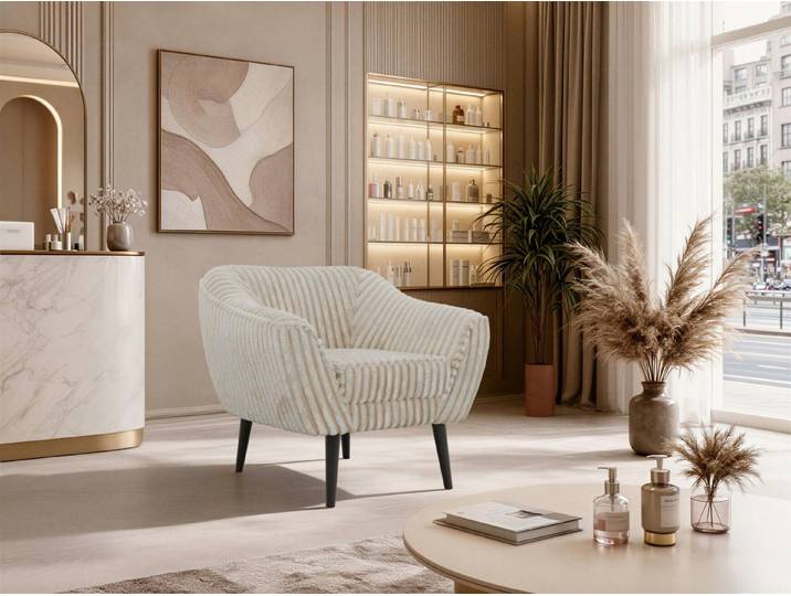 MKS MÖBEL Sofa PIRS, 1-Sitzer, Design mit Steppung, Wellenfederung, Scandi-Design, Füße wählbar
