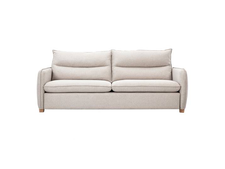 Canapé 3 places en tissu effet velours texturé beige RENZO