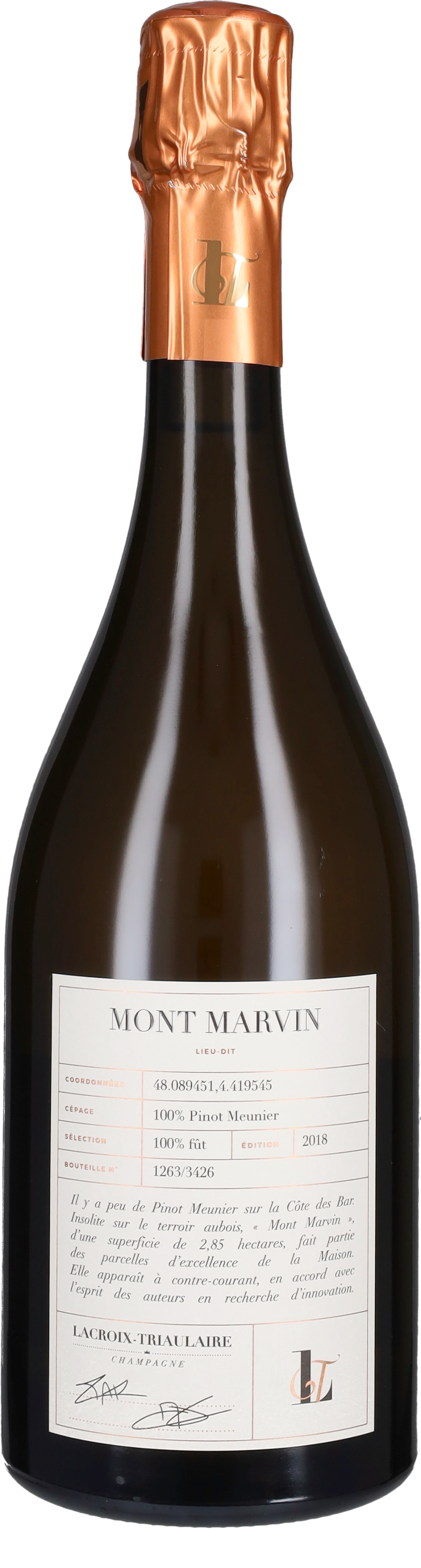 Champagne Extra Brut 'Mont Marvin' Lacroix-Triaulaire 2018