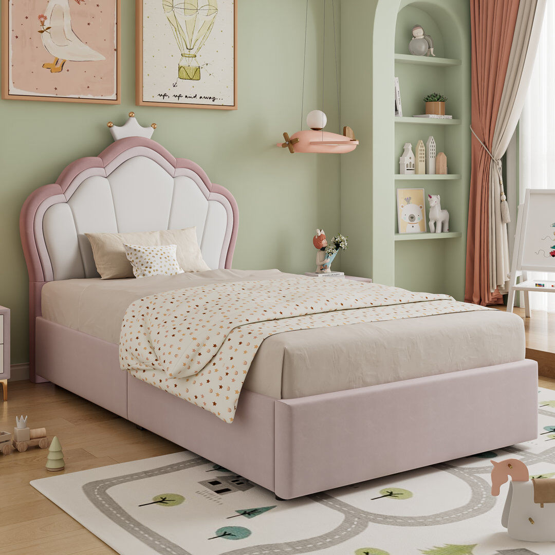 Canora Grey Upholstered Ottoman Pink 3FT