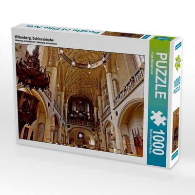 CALVENDO Puzzle Wittenberg, Schlosskirche 1000 Teile Puzzle quer | 1000 Teile Lege-Größe 64 × 48 cm Foto-Puzzle für glückliche Stunden